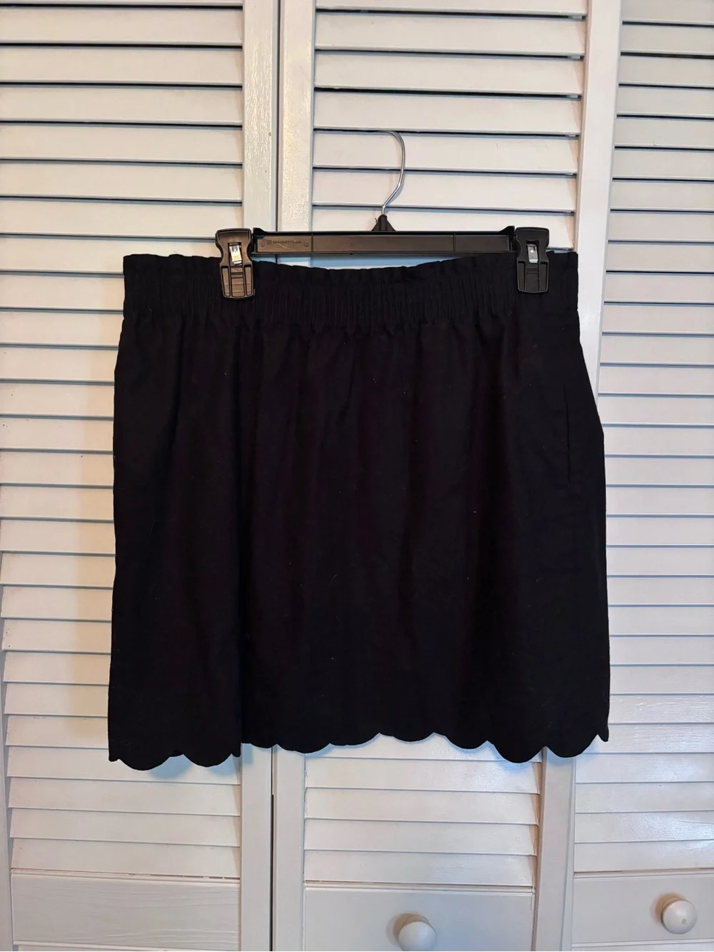J. Crew Black Scalloped Mini Skirt